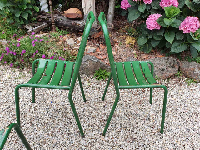 30 vintage metal bistro chairs 1950