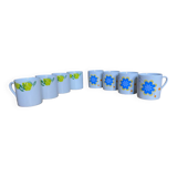 Set of 8 vintage 70's porcelain coffee cups