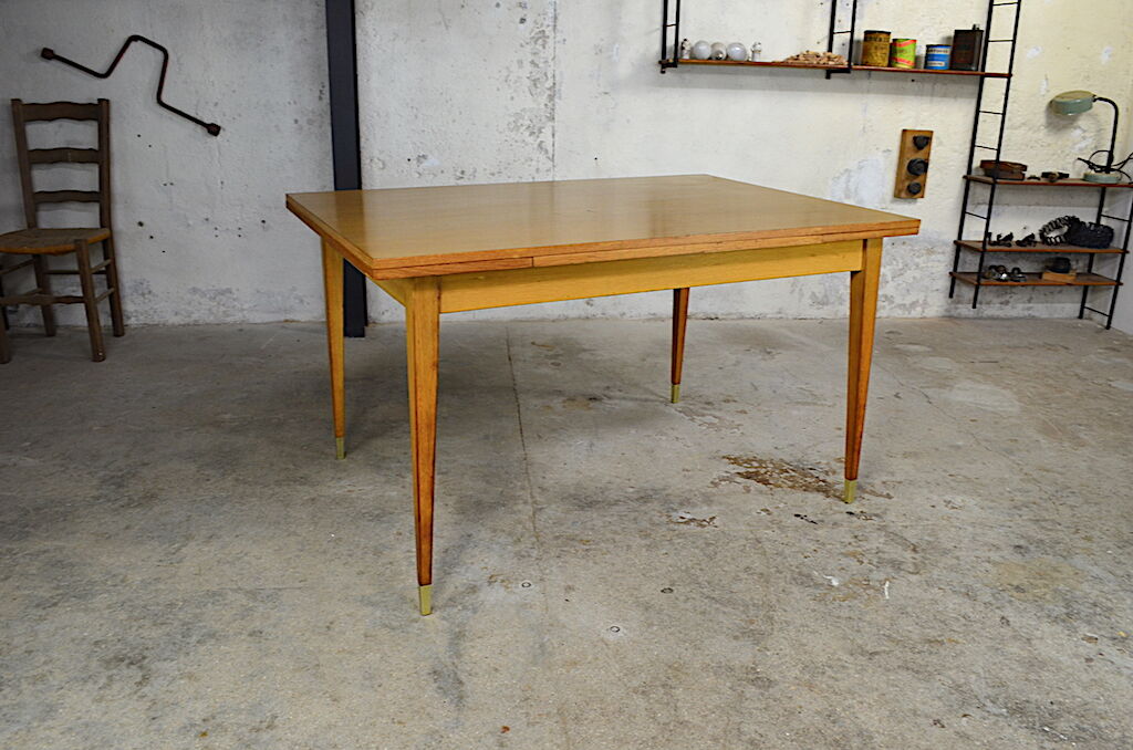 Table pierrette oak clear vintage 1960