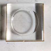 Lucite and brass catchall attributed to Claude Malle/Maison Roméo.