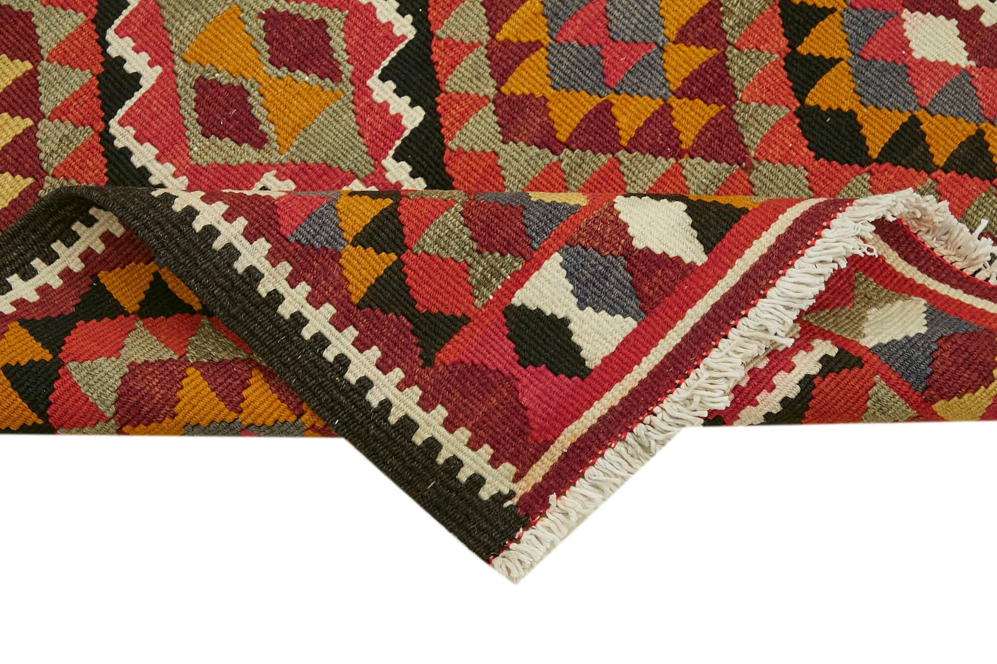 Turkish Handwoven Vintage Herki Kilim 83 cm x 363 cm