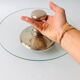 Plateau à fromages en verre et métal argenté