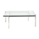 Square coffee table with steel frame by Poul Kjærholm