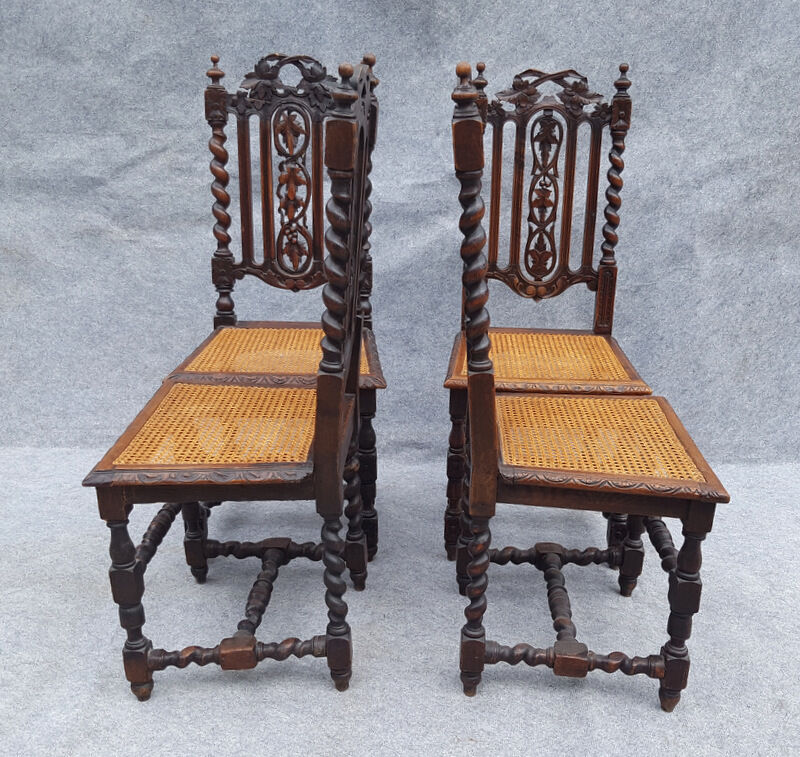 4 Twisted gothic chairs seated