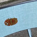 2 blue 1980s Roc La Samaritaine Formica chairs