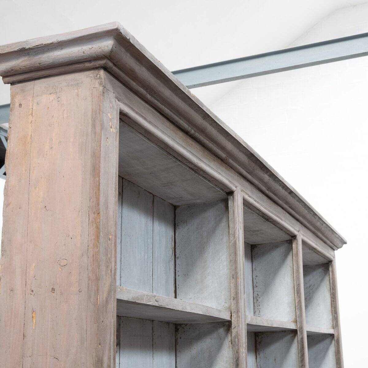 Large Antique French Painted Wooden Bookcase, 1830