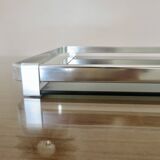 Very large tray, MB Italy for Roche Bobois, aluminum and smoked glass, 70