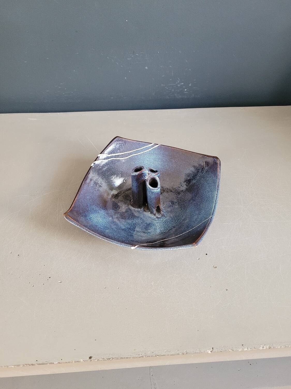 Ceramic trinket tray/pencil holder - unique piece