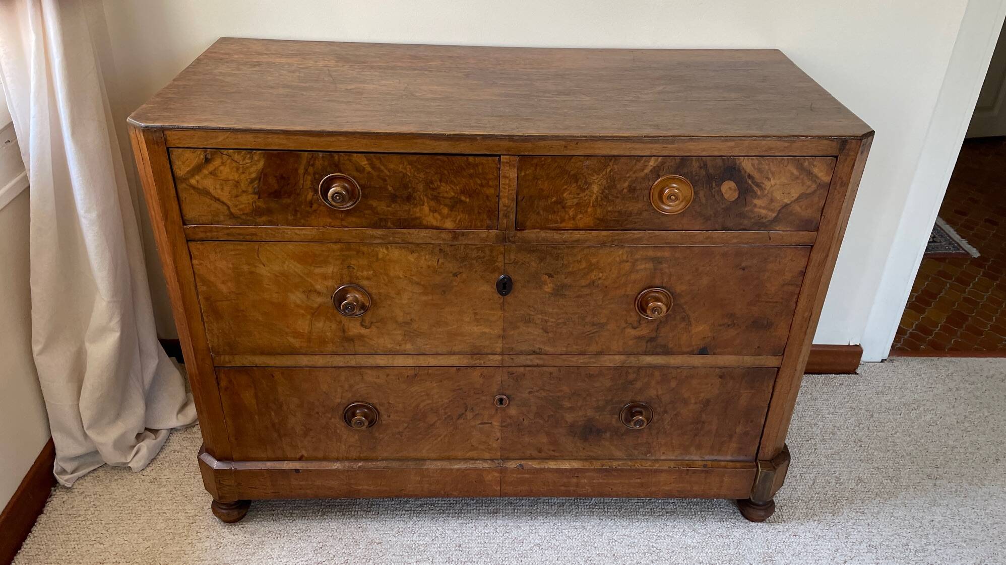 Antique Walnut and Solid Wood Commode