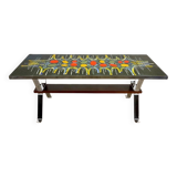 Table basse en céramique et chrome, années 70