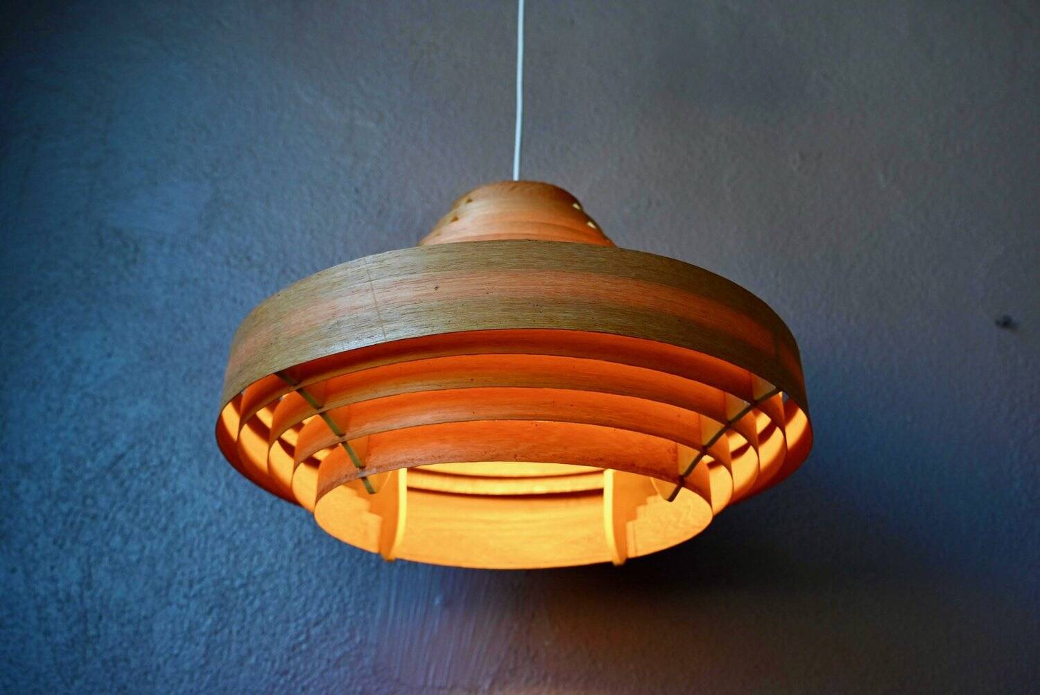 Vintage Scandinavian suspension lamp with slats by Hans-Agne Jakobsson from the 1960s.