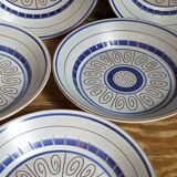 Five vintage MBFA PORNIC ceramic soup plates Daphné service