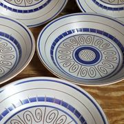 Cinq assiettes creuses céramiques M.B.F.A  PORNIC vintages service Daphné