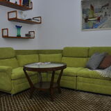 Green Corduroy Modular Corner Sofa, 1970s, Set of 4