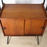 Vintage modular bookcase in wood and metal, Italy, 1960