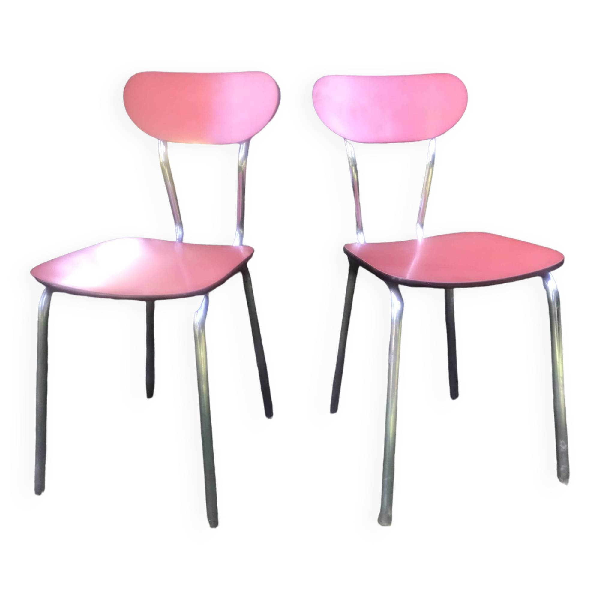Red formica chairs