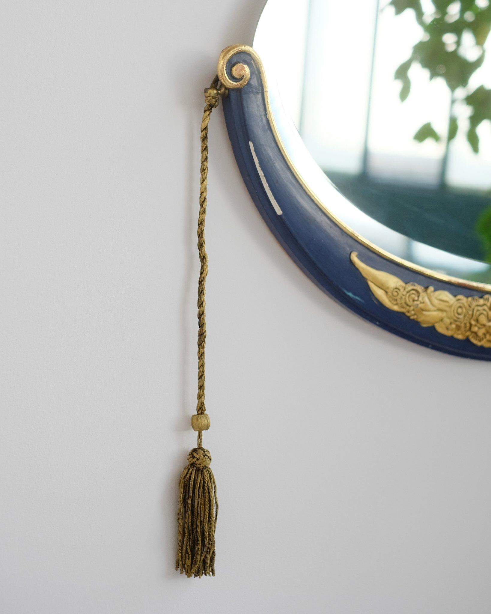 Art deco carved wooden mirror