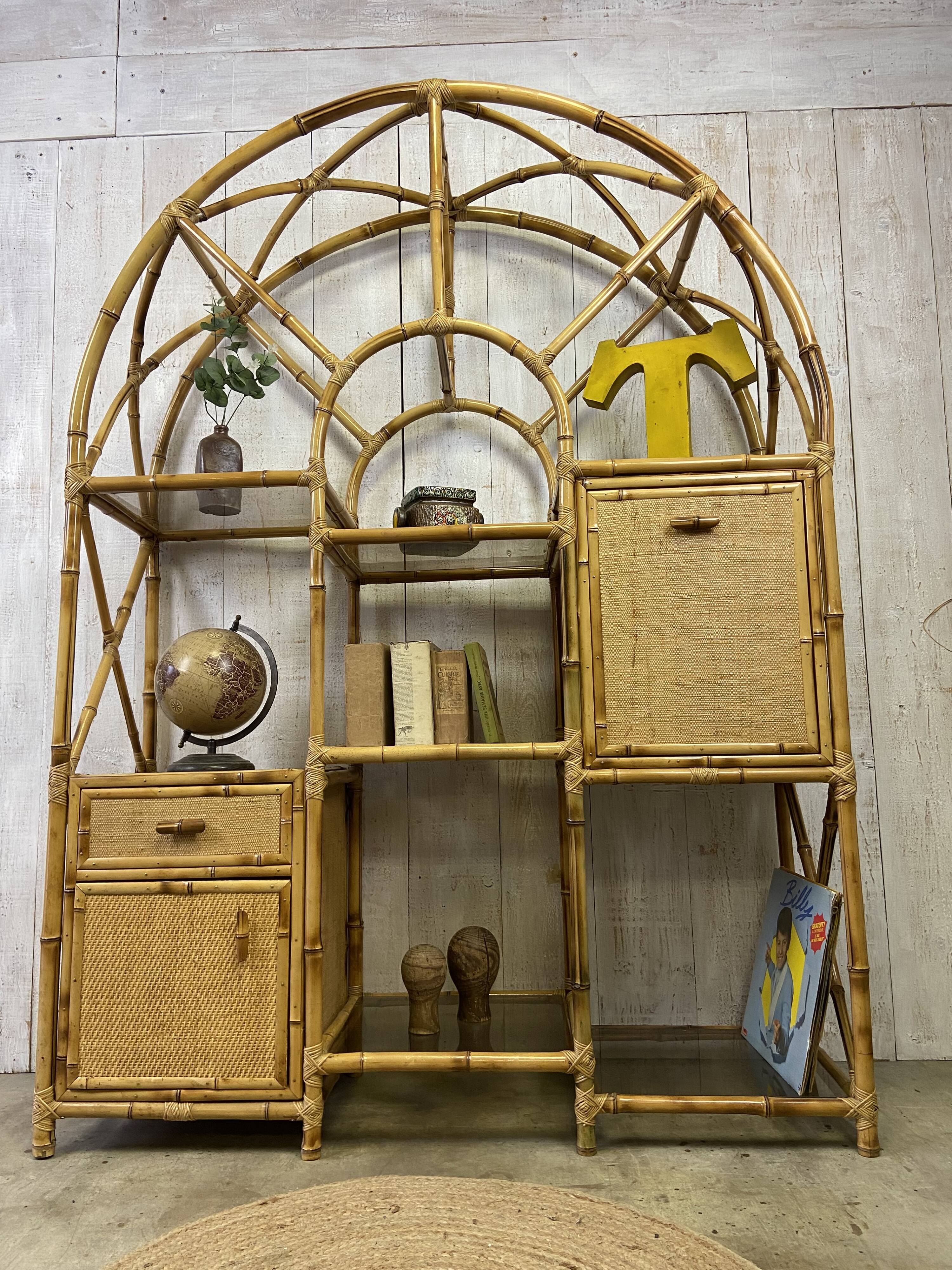 Vintage rattan shelf