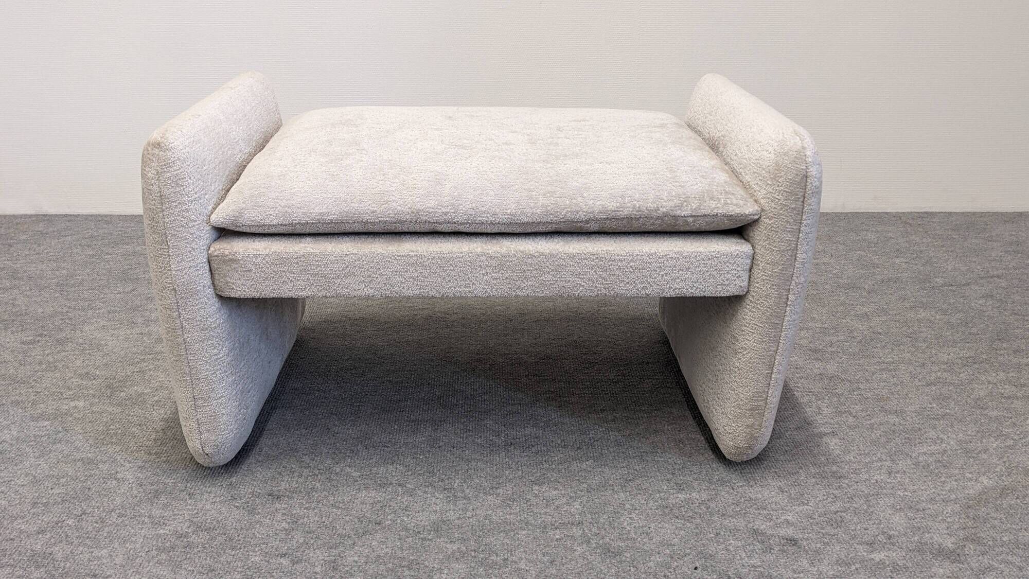 Velvet ottoman footstool by Steiner, France circa 1970