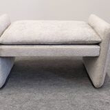 Velvet ottoman footstool by Steiner, France circa 1970