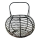 Vintage black metal egg basket