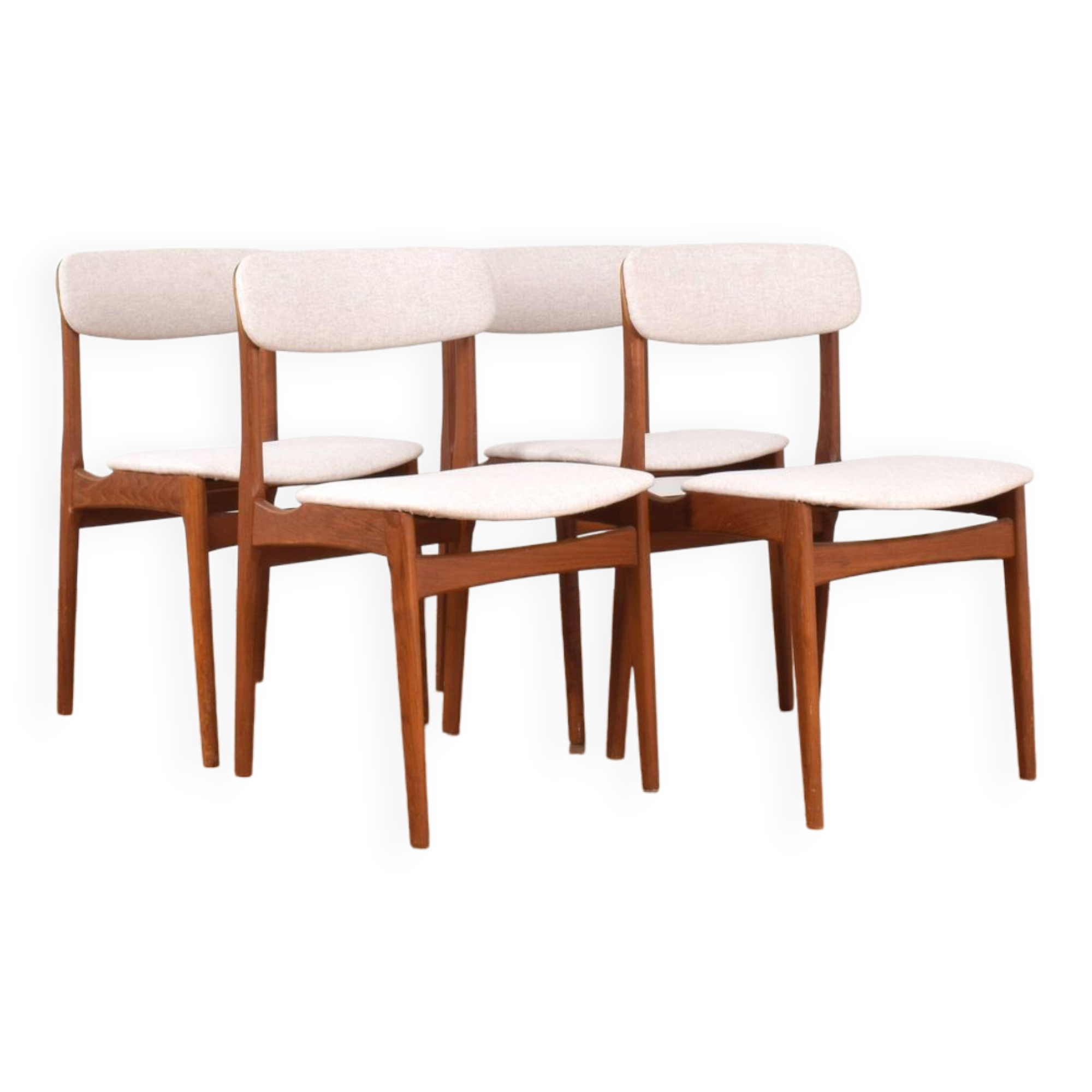 Mid-Century Danish Teak Dining Chair by B. Rasmussen for Thorsø Stolefabrik, 1960s, Set of 4