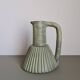 Vintage green ceramic pitcher, decorative jug from the 1960s
