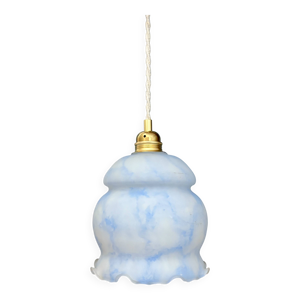 Suspension globe vintage - bleue