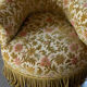 Velvet shepherdess armchair