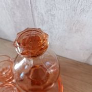 Complete liqueur service in rosaline