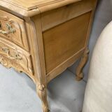 Louis chest of drawers in raw wood with two drawers