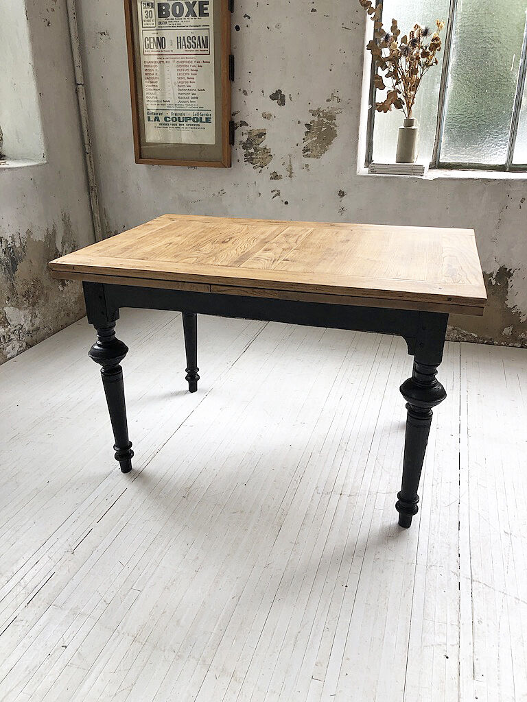 Ancient oak farm table with extensions 218 cm