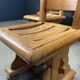 Solid oak brutalist dining chairs, 1960s