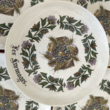 Set of 5 vintage Gien cheese plates