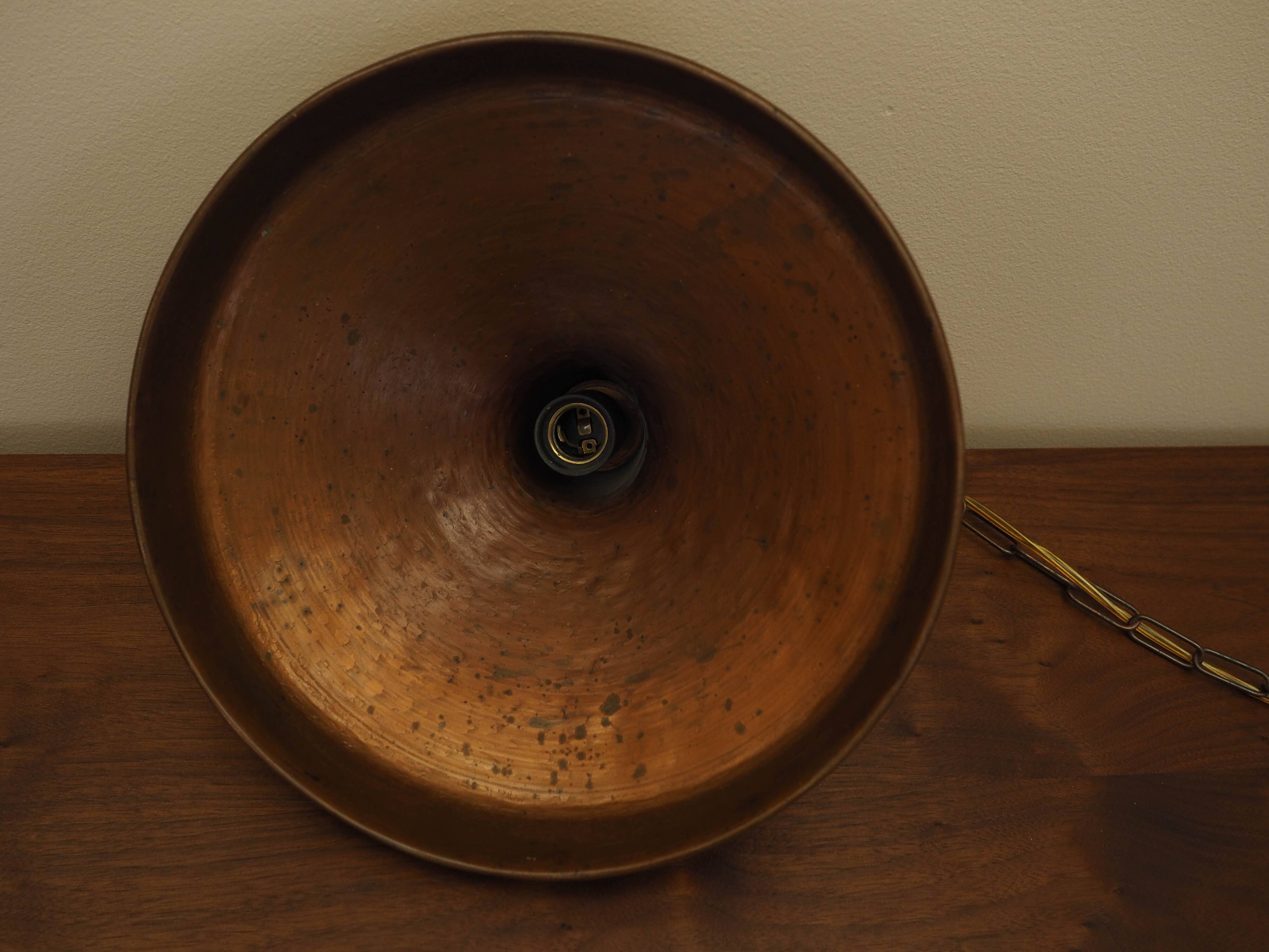 Brass pendant lamp from Denmark, industrial style, 1960s