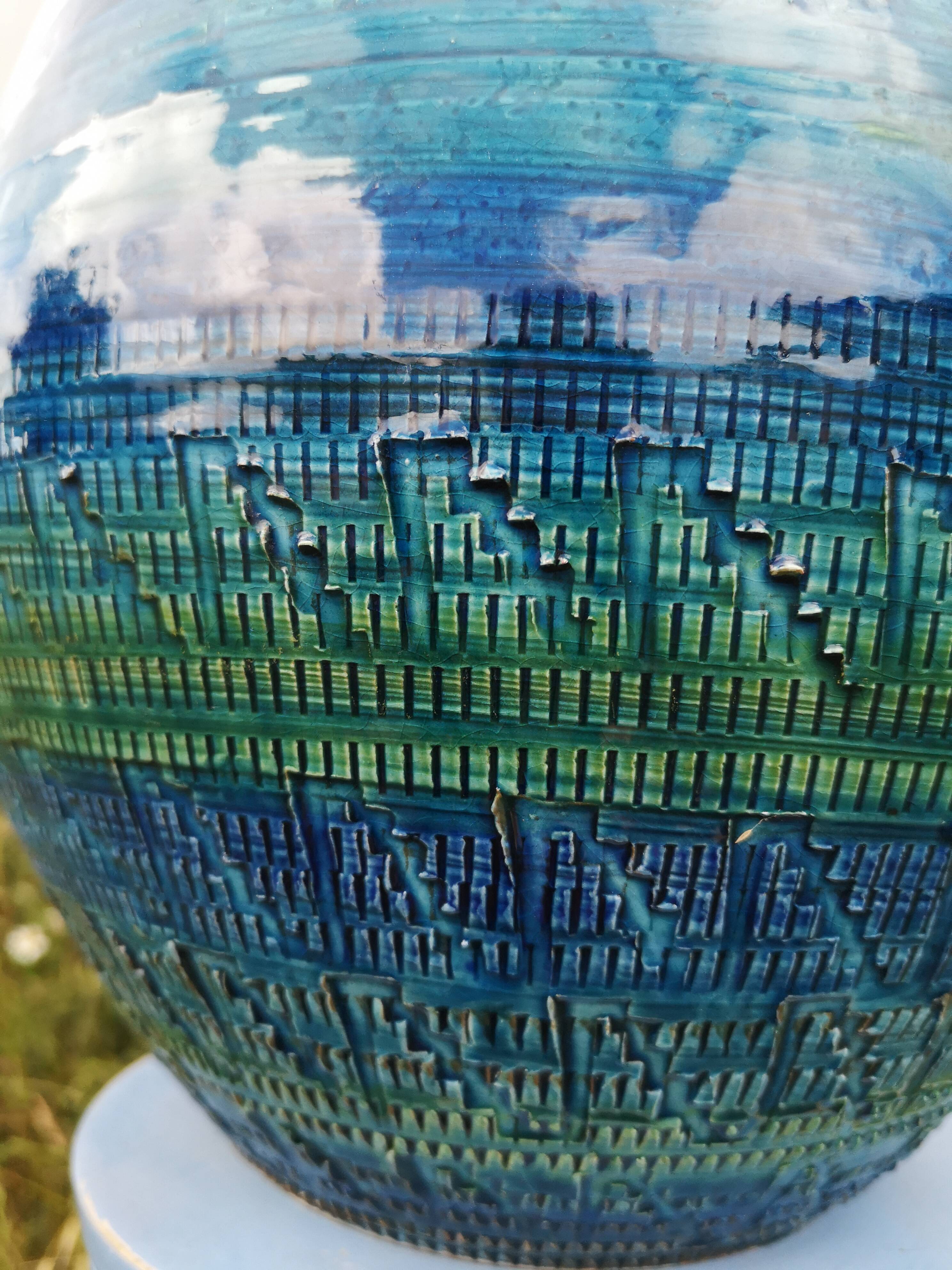 Vase Aldo Londi Rimini blue Pour Bitossi années 60