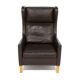 Fauteuil scandinave en cuir, Danemark, 1960
