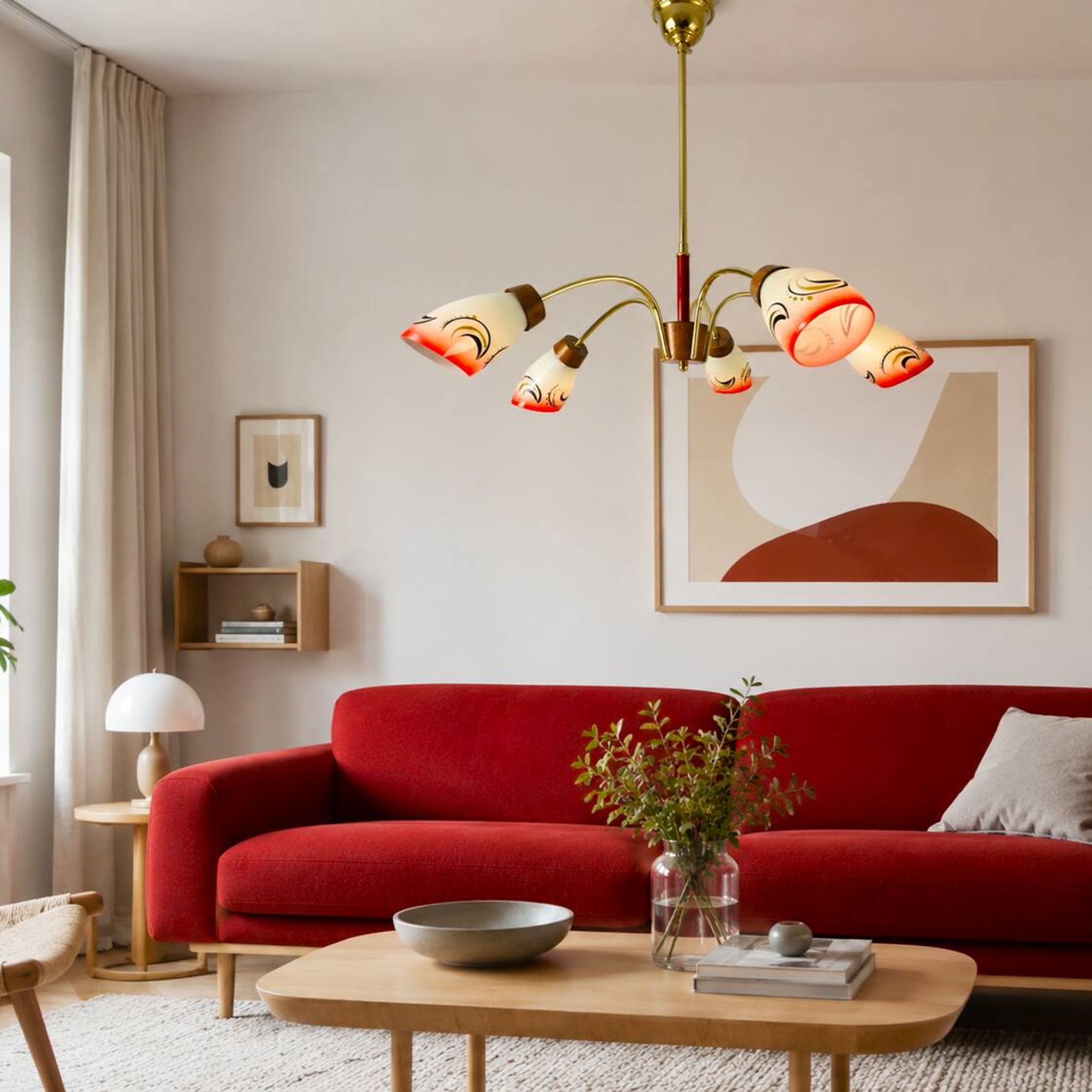 Chandelier moderne à 5 bras Sputnik