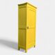 Antique powder yellow Parisian bonnetière wardrobe.
