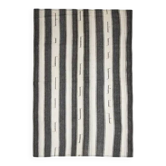 Black Beige Kilim Handmade Wool Antique Area Rug 186x291