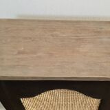Wooden and cane chest unit