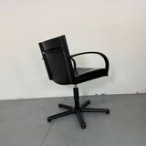 Italian Tito Agnoli for Matteo Grassi modernist Leather and steel desk chai