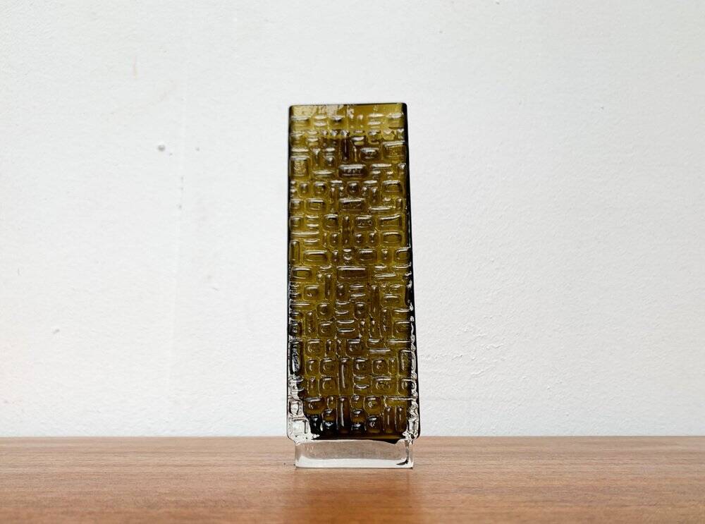 Brutalist bubble glass vase from the German space age mid-century by Emil Funke for Gral, 1960s.