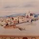 Tableau village de provence reproduction of a watercolour by guy ameye
