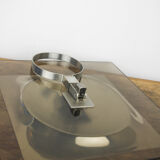 Smoked glass tray and chrome made in France