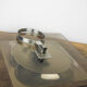 Smoked glass tray and chrome made in France