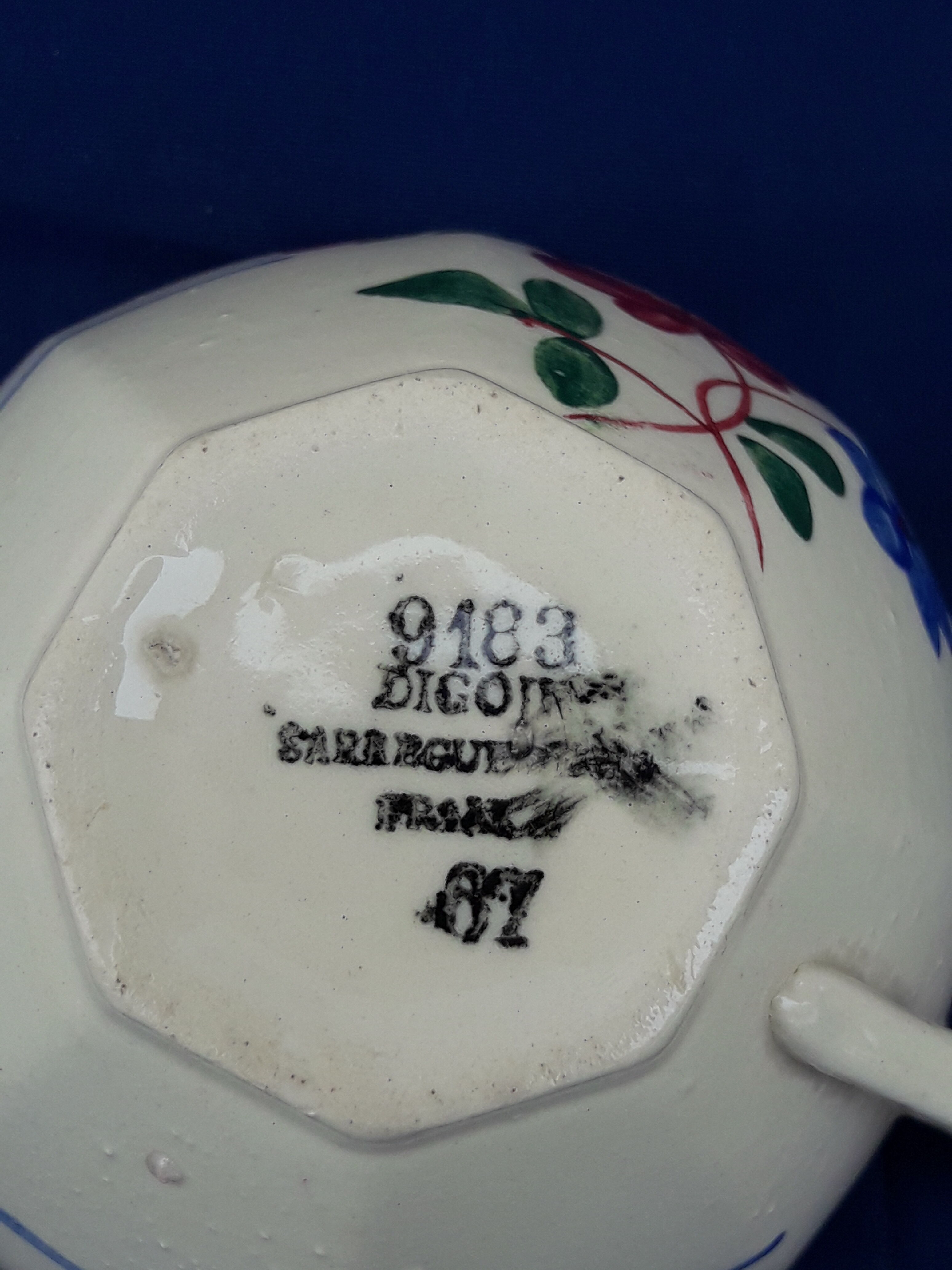 10 cups Digoin Sarreguemines model 9183 67 diam 8 cm