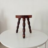 Vintage turned wood tripod stool