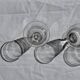 Set of 3 vintage stemmed glasses in clear glass H14 D10