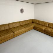 Large modular corner sofa De Sede DS-76, 6 vintage leather modules